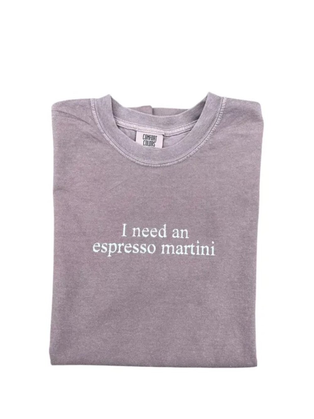 I Need An Espresso Martini Short Sleeve Embroidered Shirt NWT